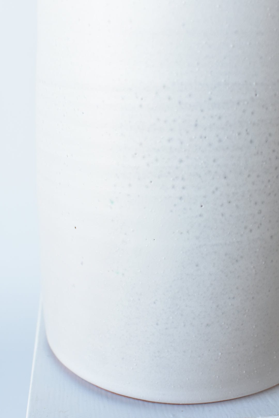 12.5"H  x 8.25"W Antiqued Finish Matte White Terracotta Crock