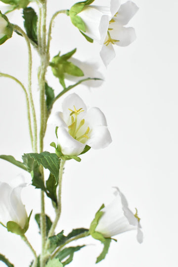 34" Faux White Campanula Flower Stem - Bellflower