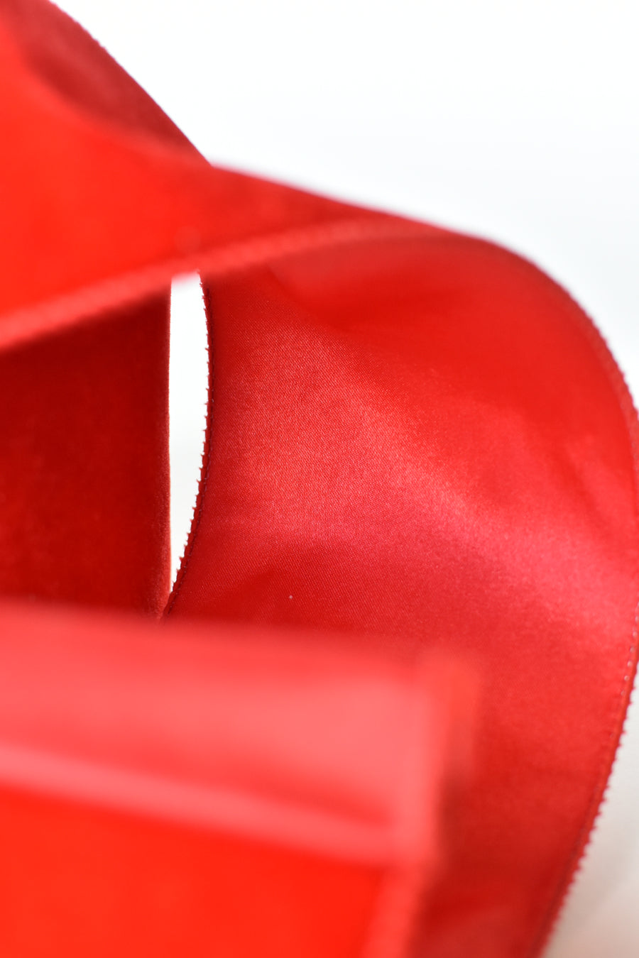 4" x 10yd Red Velvet Ribbon w/Red Satin Backing