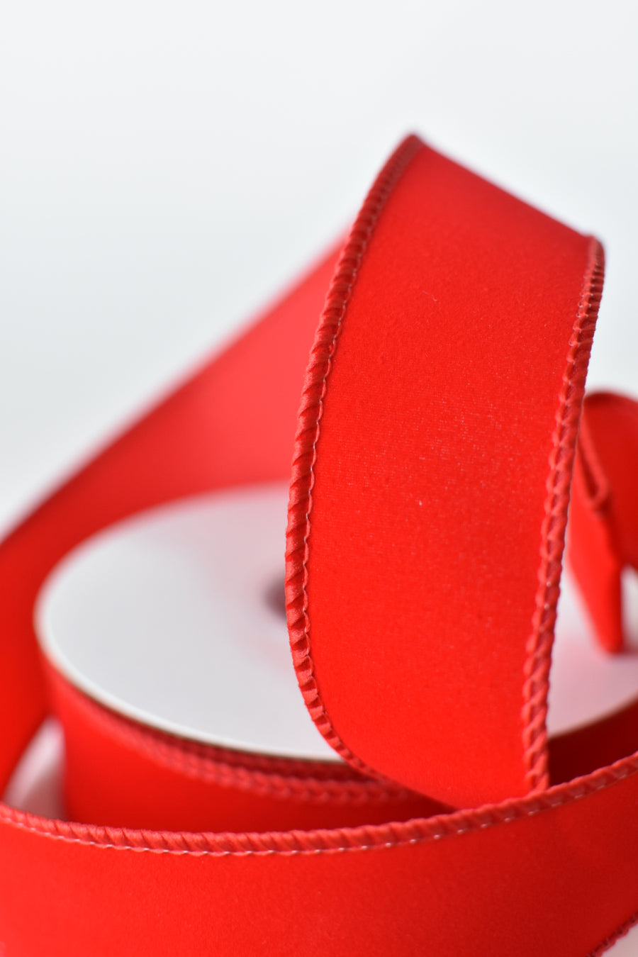 1.5" x 10 Yard Classic Outdoor Red Faux Velvet Ribbon