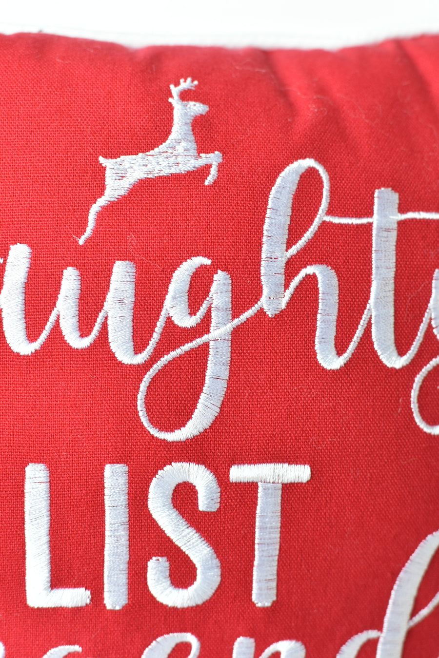 Naughty List Legend Embroidered Pillow