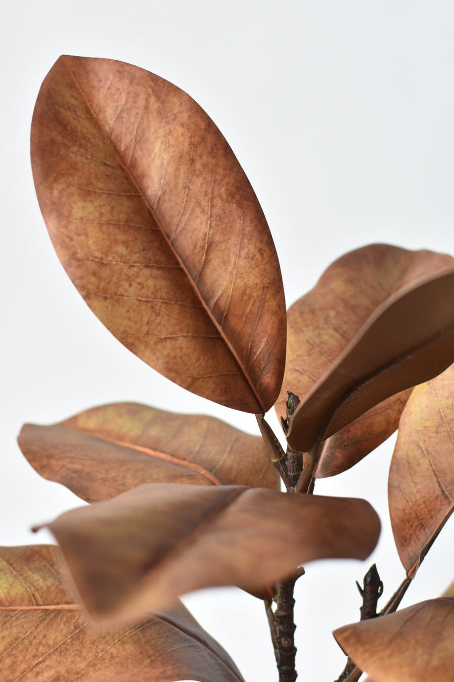 21" Faux Magnolia Leaf Stem : Tobacco