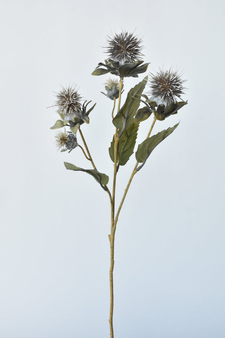 22" Faux Safflower Stem: Cream Gray/Brown