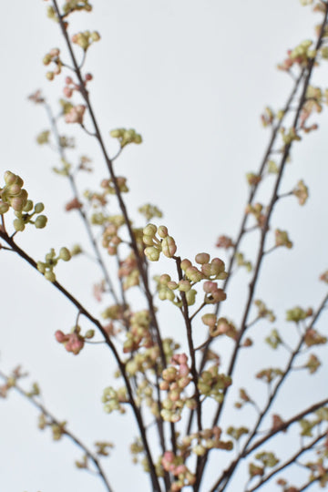 34" Faux Berry Stem Bundle: Cream/Pink/Green