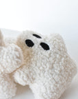 Soft white boucle Halloween ghost figure with poly fill, indoor decor