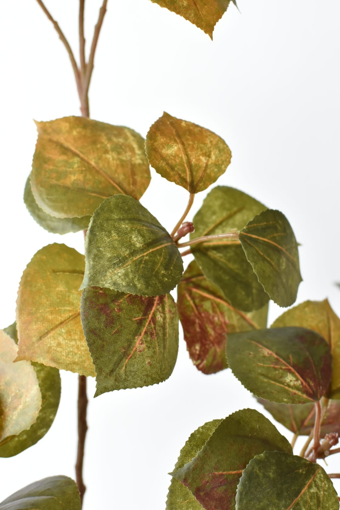 26 inch faux cotinus leaf stem in green and brown