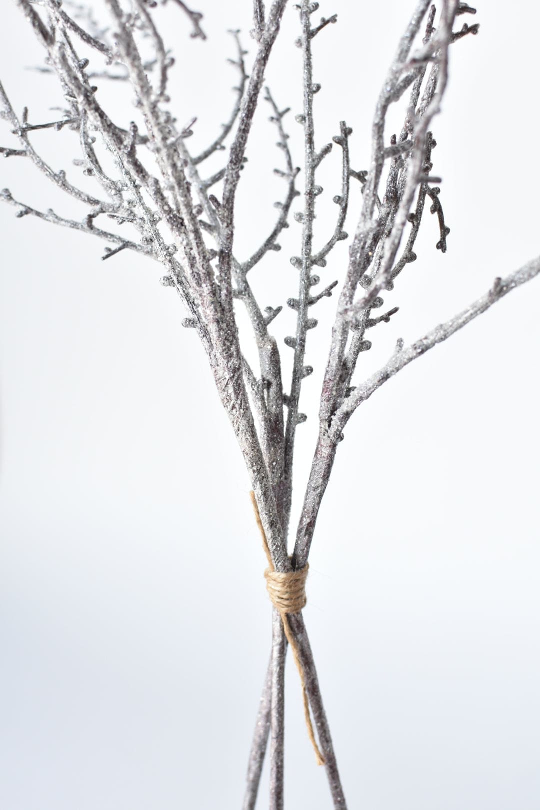 31" Faux Ice Glittered Twig Bundle (3 Stems)