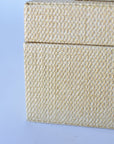 Natural Grasscloth Box w/Silver Detail