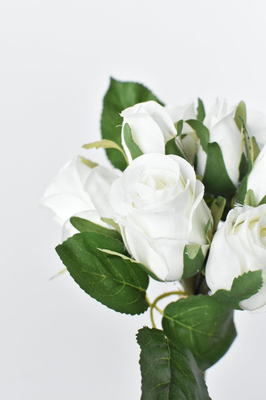 9" Faux White Rosebud Stem Bundle