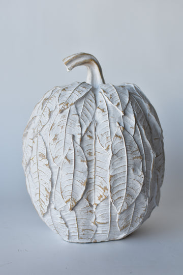 White Washed Leaf Pumpkin