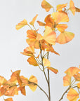 Yellow and orange faux ginkgo fall stem, sold by the stem