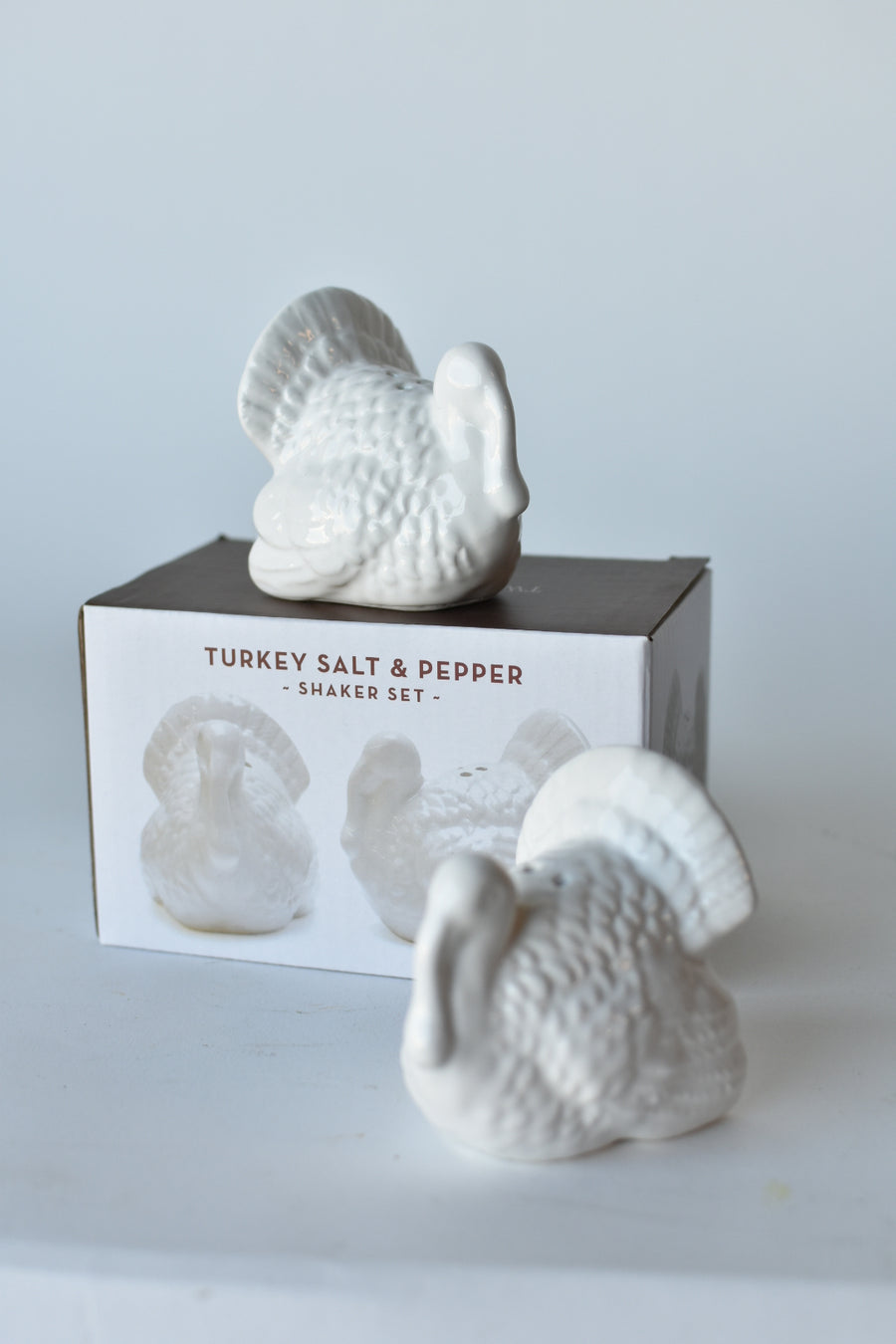 White Ceramic Turkey Salt and Pepper Shaker