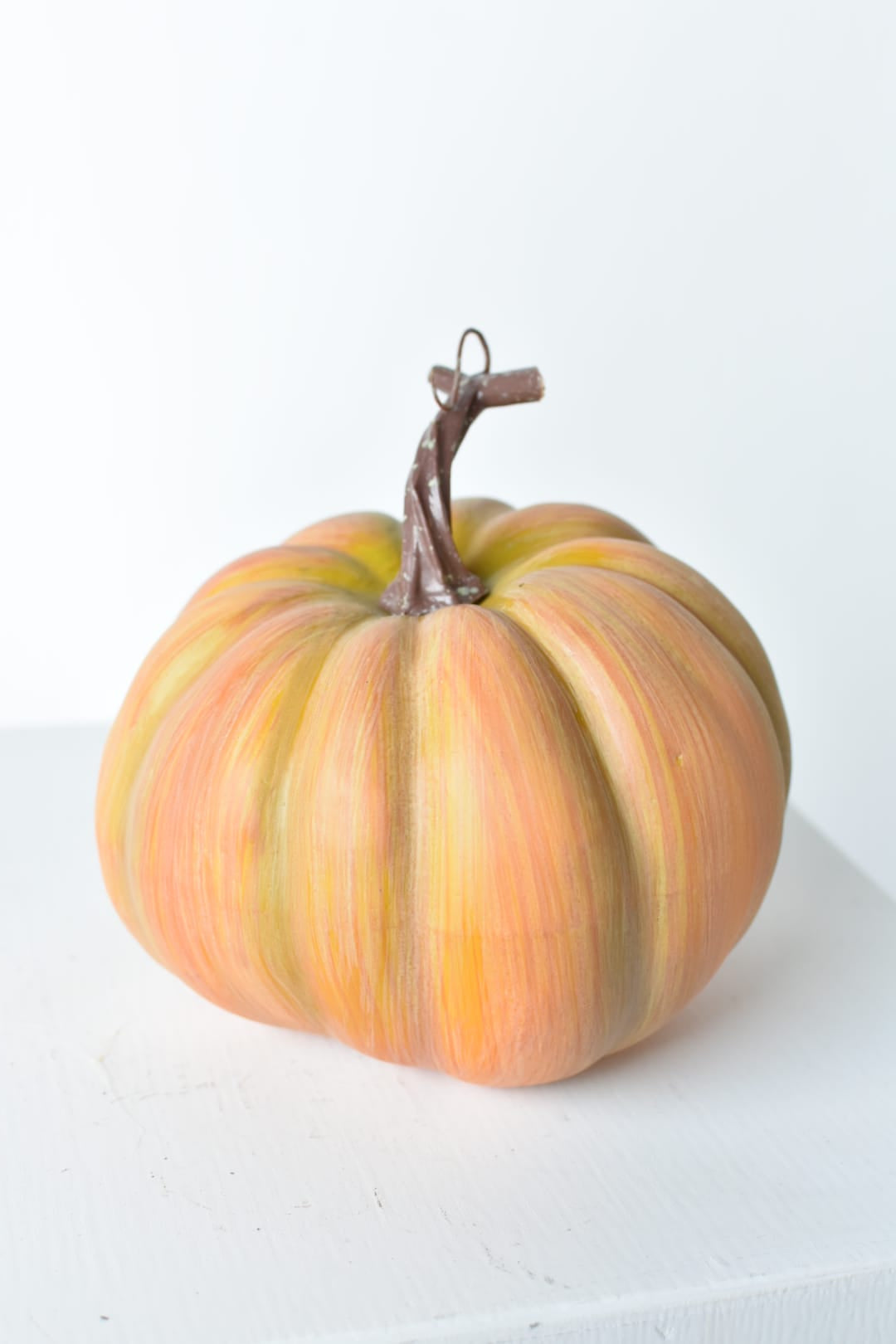 5.5" x 6" Faux Faded Orange Pumpkin