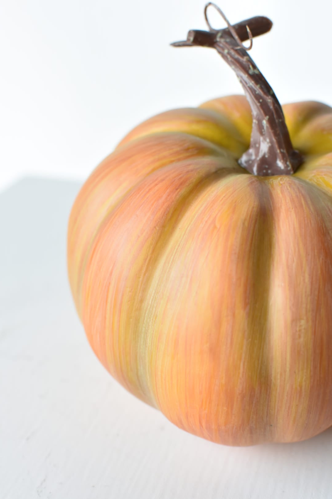 5.5" x 6" Faux Faded Orange Pumpkin