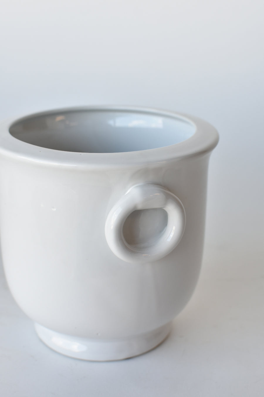 Creamware Cachepot with Ring Handles