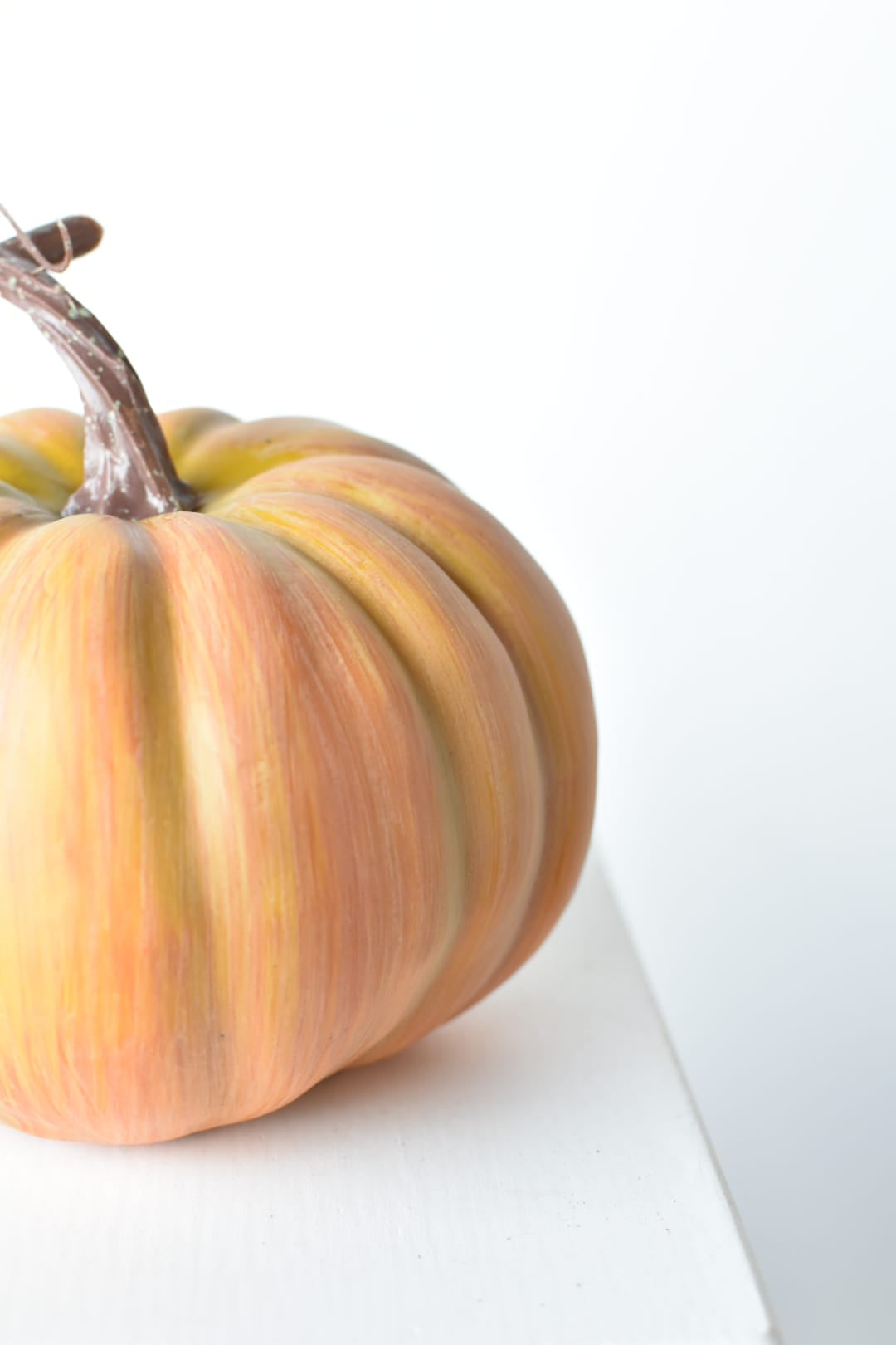 5.5" x 6" Faux Faded Orange Pumpkin