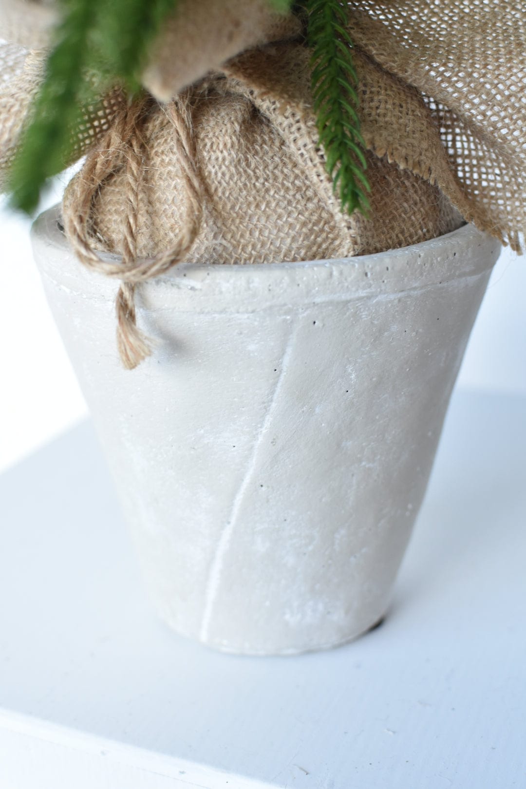 26" Faux Norfolk Tree in Stonemix Pot w/Burlap Root Ball