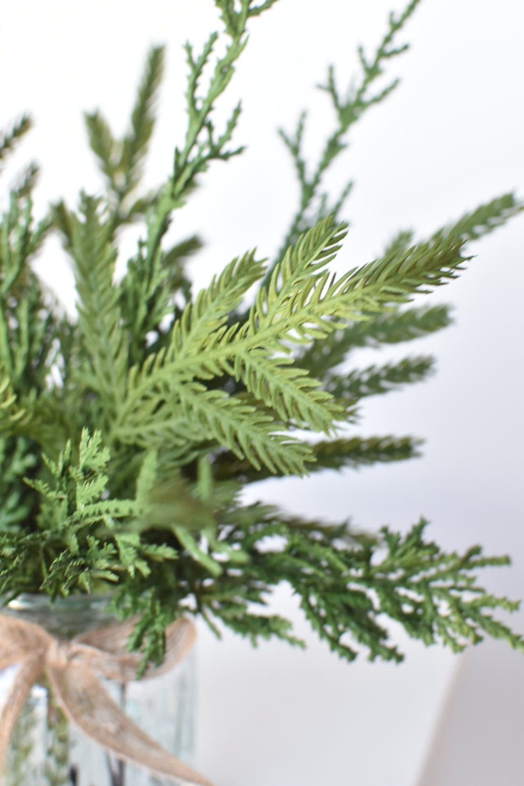 11" Faux Mixed Pine in Glass Vase and Faux Water