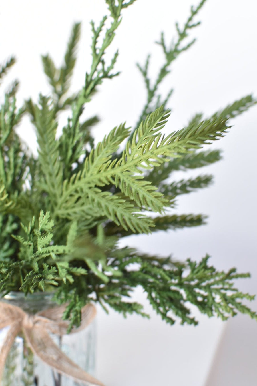 11" Faux Mixed Pine in Glass Vase and Faux Water