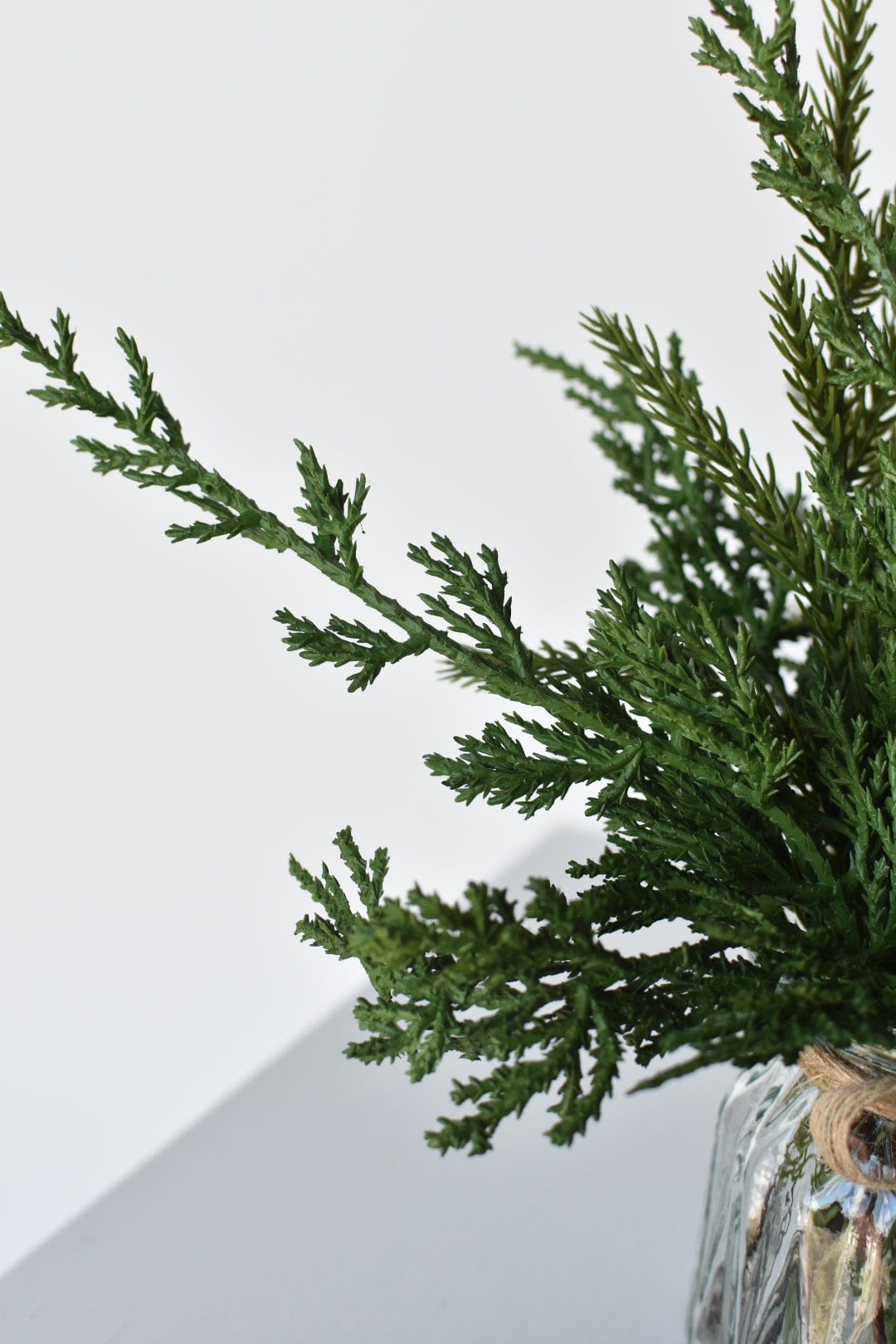 11" Faux Mixed Pine in Glass Vase and Faux Water