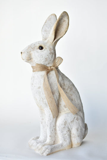 21" Faux Bunny Figure with Bow