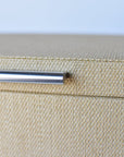 Natural Grasscloth Box w/Silver Detail