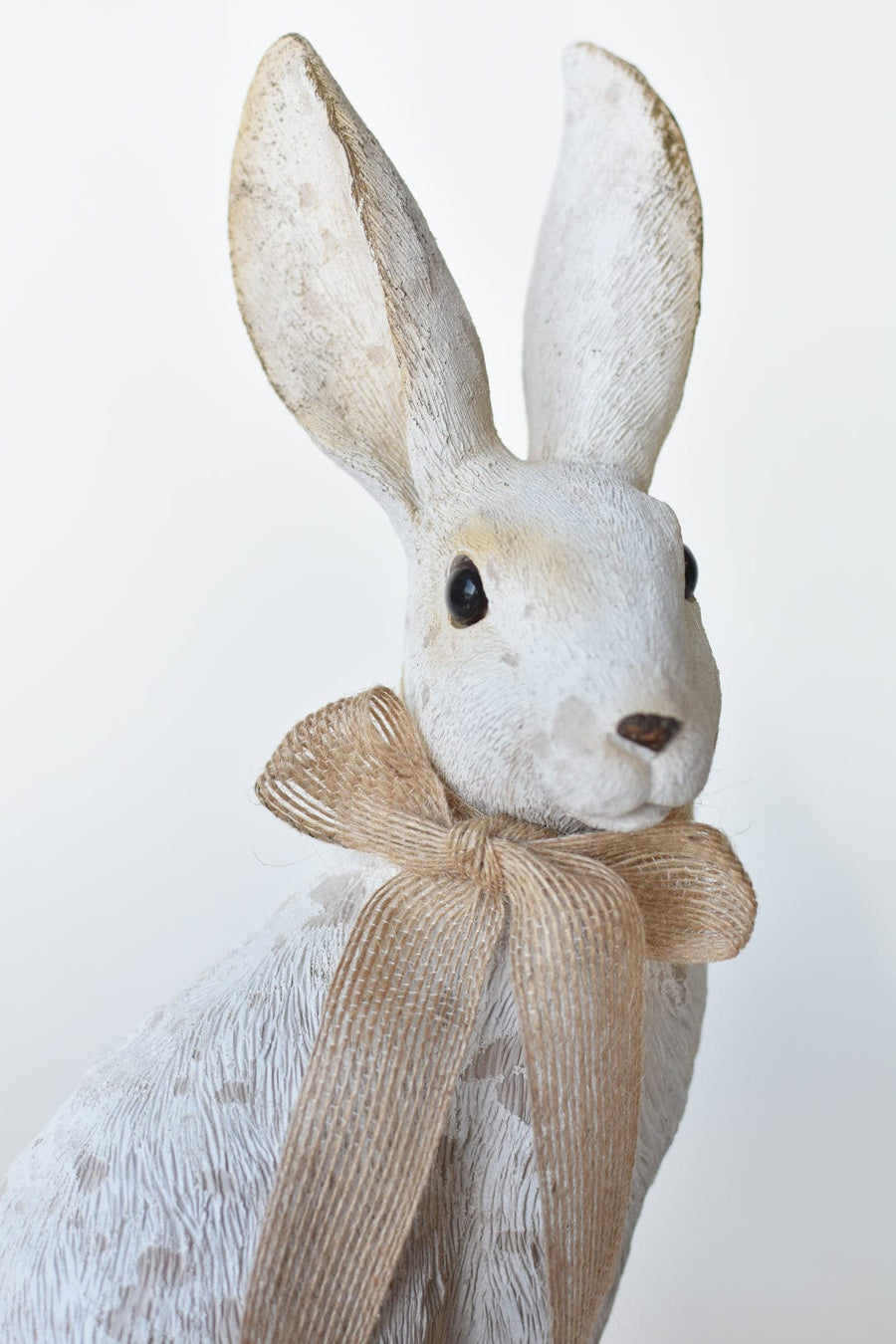 14" Faux Bunny Figure with Bow