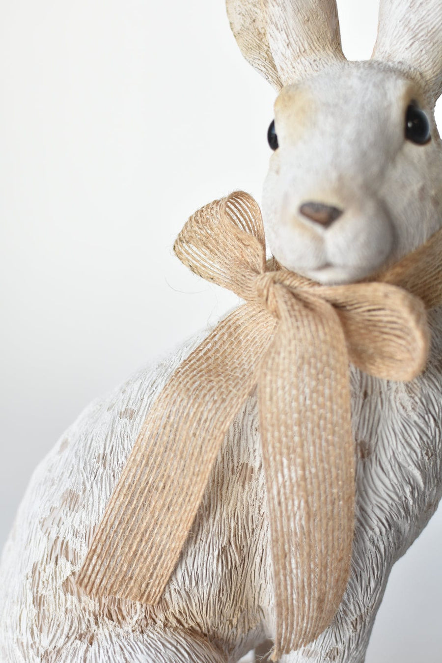 14" Faux Bunny Figure with Bow