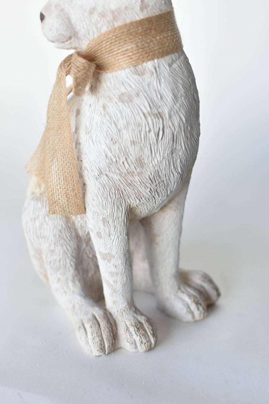 14" Faux Bunny Figure with Bow