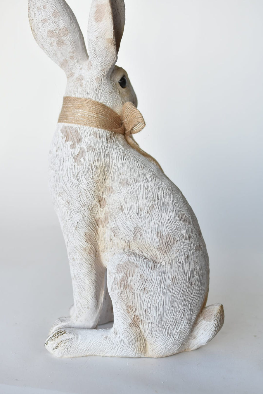 14" Faux Bunny Figure with Bow