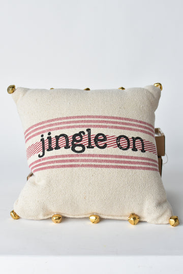 12"x12" Jingle On Pillow w/Bells