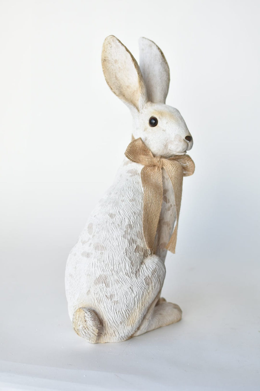 14" Faux Bunny Figure with Bow