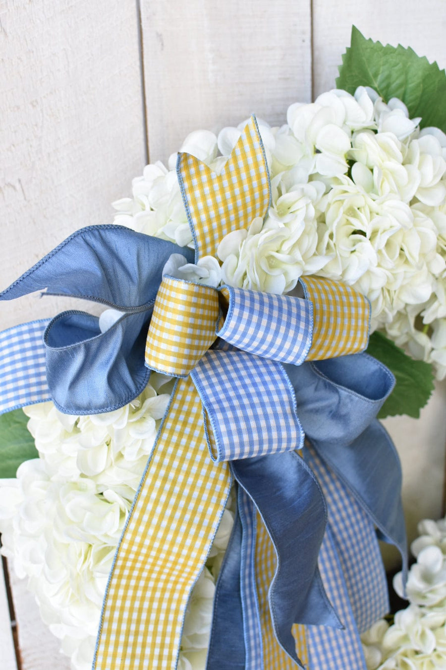 White Hydrangea Wreath (No Bow)