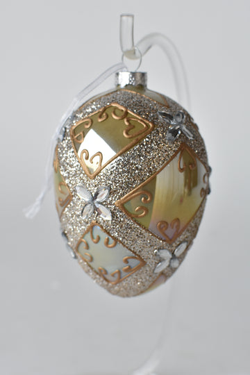 4" Faux Faberge Egg Ornament