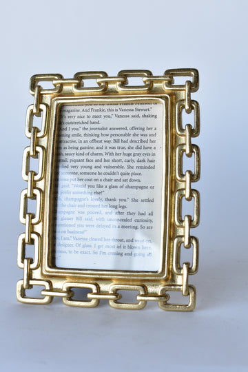 Gold Chain Link Photo Frame Holds 4x6