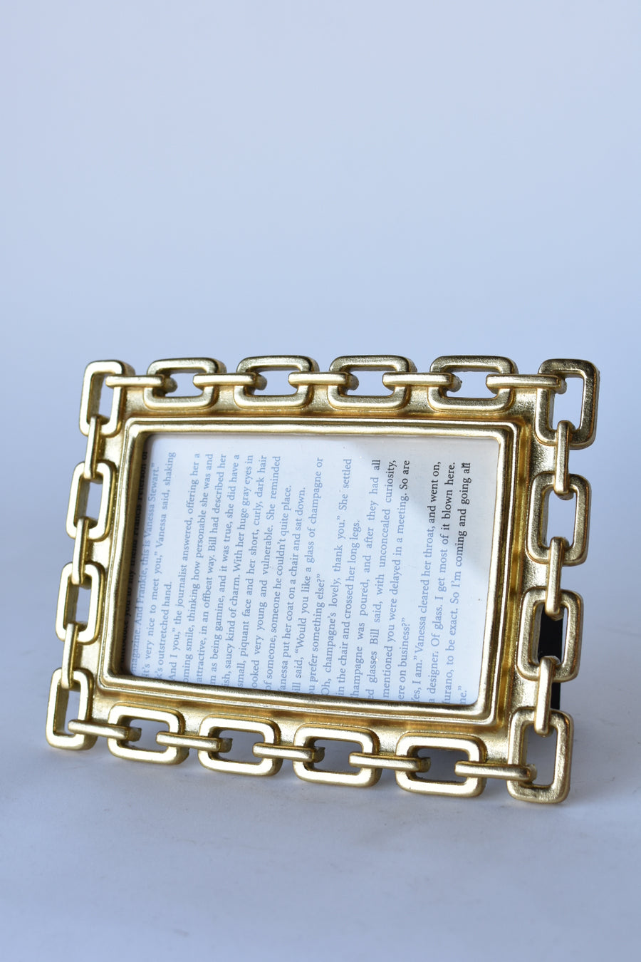 Gold Chain Link Photo Frame Holds 4x6