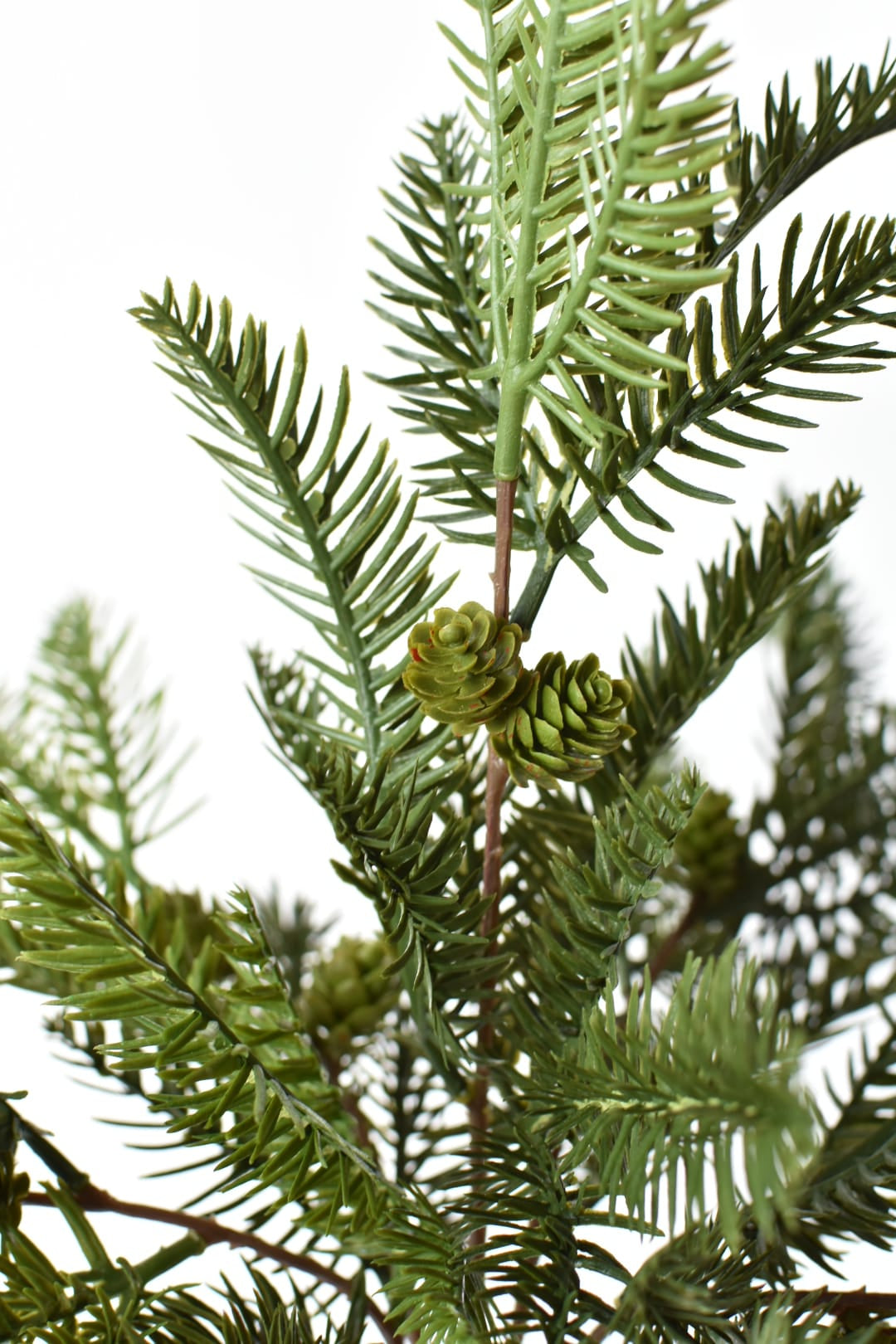 Faux pine bush that splits 4 inches up the stem into five branches