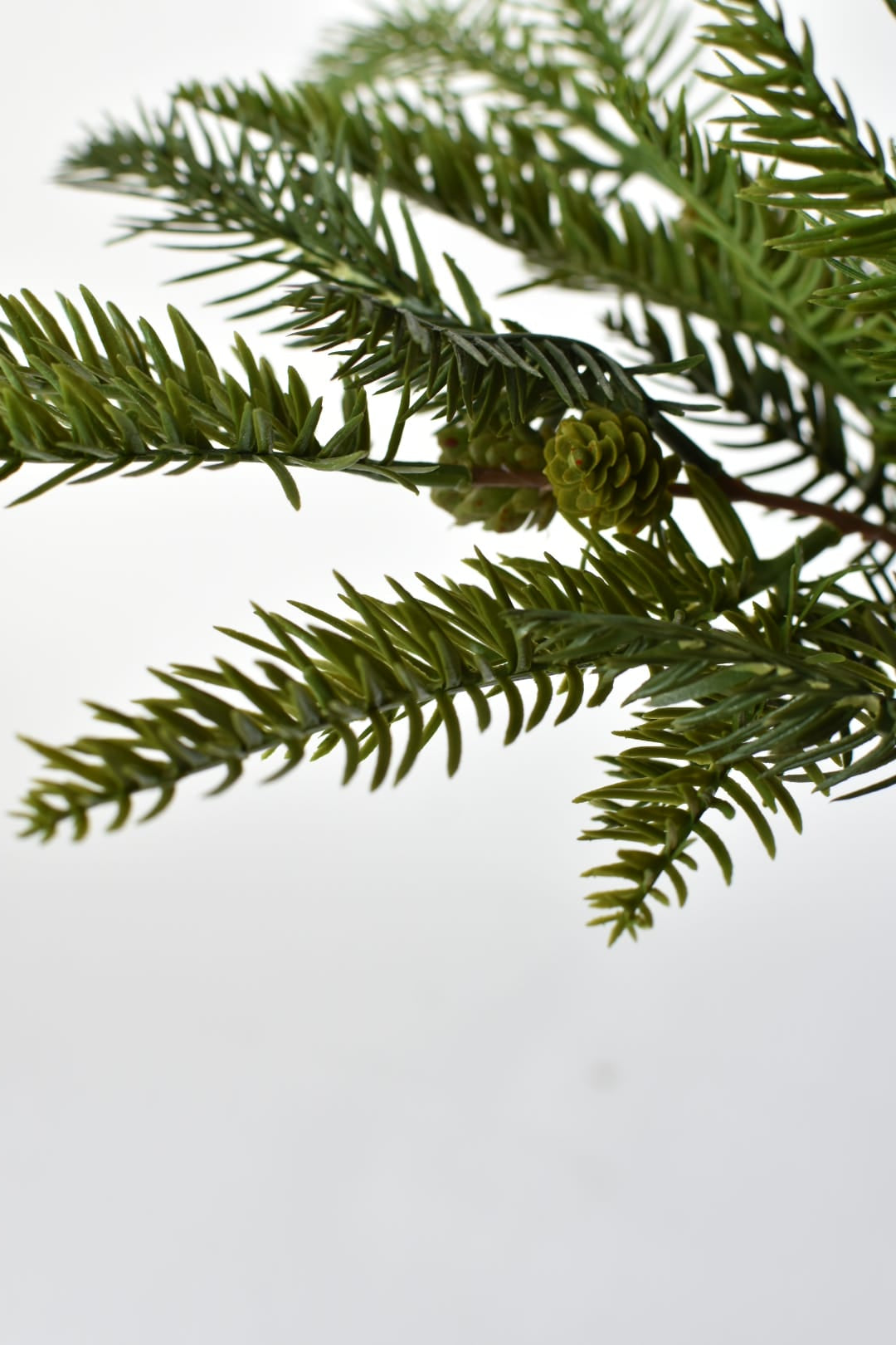 Outdoor safe faux pine greenery with textured needles