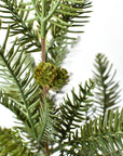 17 inch faux pine bush with five branches and small pine cones