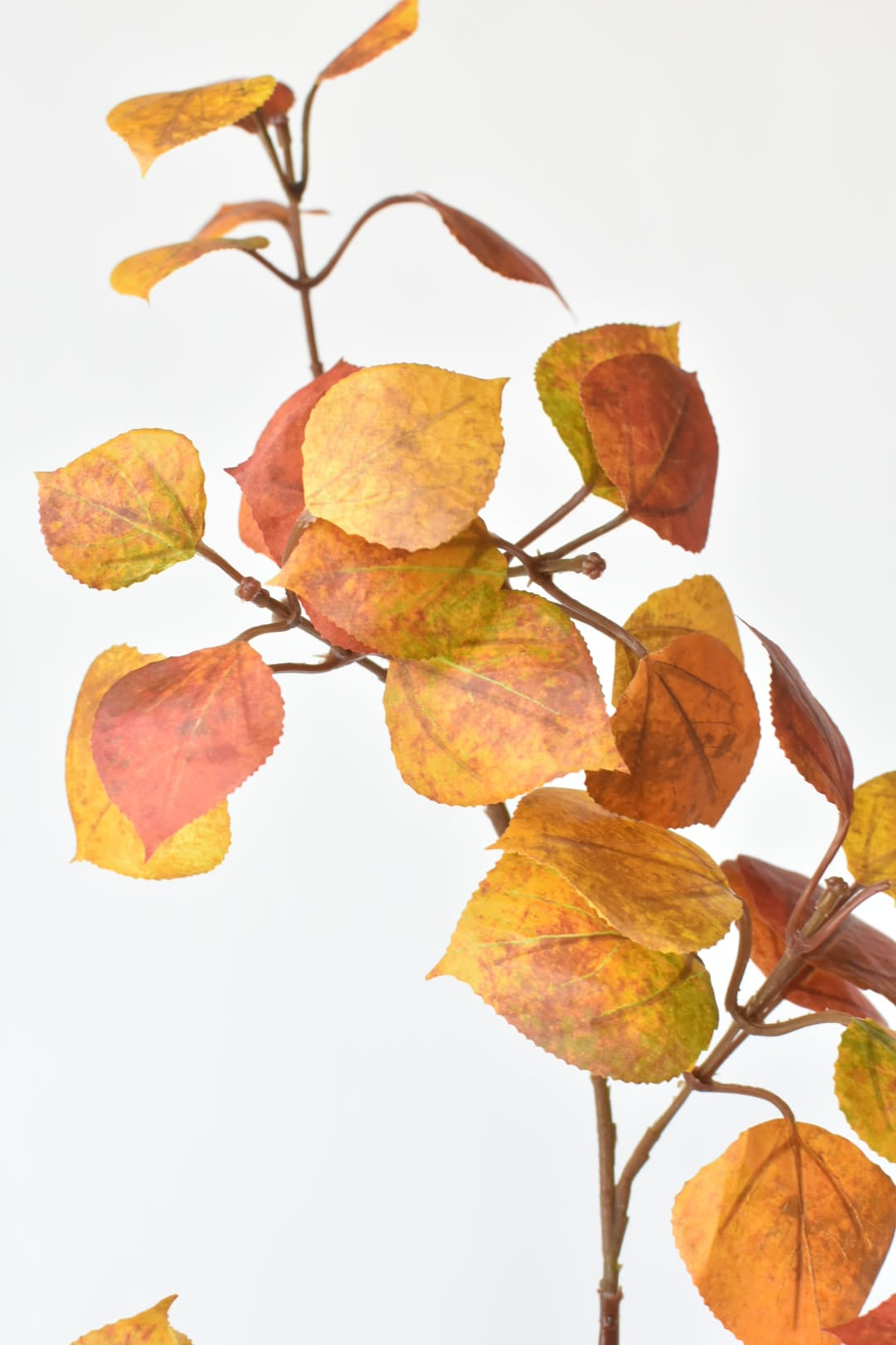 26" Faux Cotinus Leaf Stem Red / Orange / Yellow