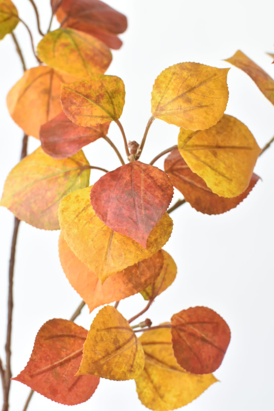 26" Faux Cotinus Leaf Stem Red / Orange / Yellow