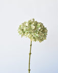19" Faux Hydrangea Stem Shades of Green