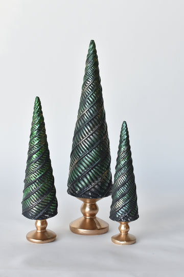 Set of 3 Holiday Resin Trees (8"-13.5")