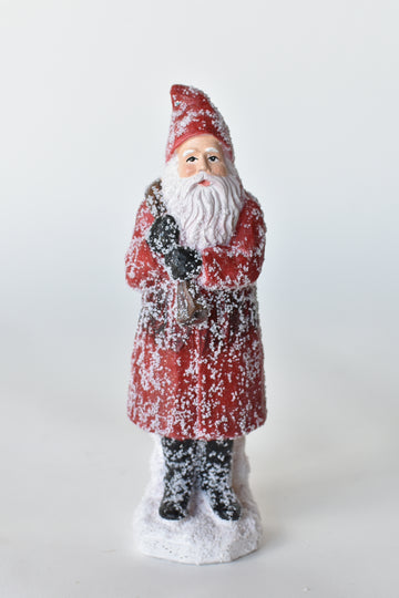 8" Snowed Santa with Nap Sack