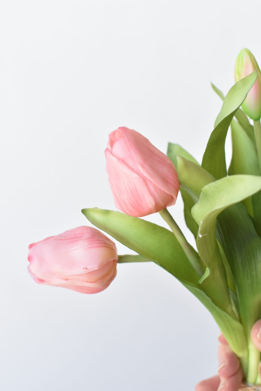 11.75" Faux Real Touch Light Pink Tulip Stem Bundle