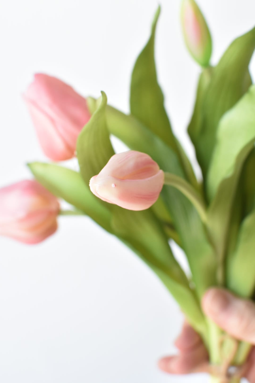 11.75" Faux Real Touch Light Pink Tulip Stem Bundle