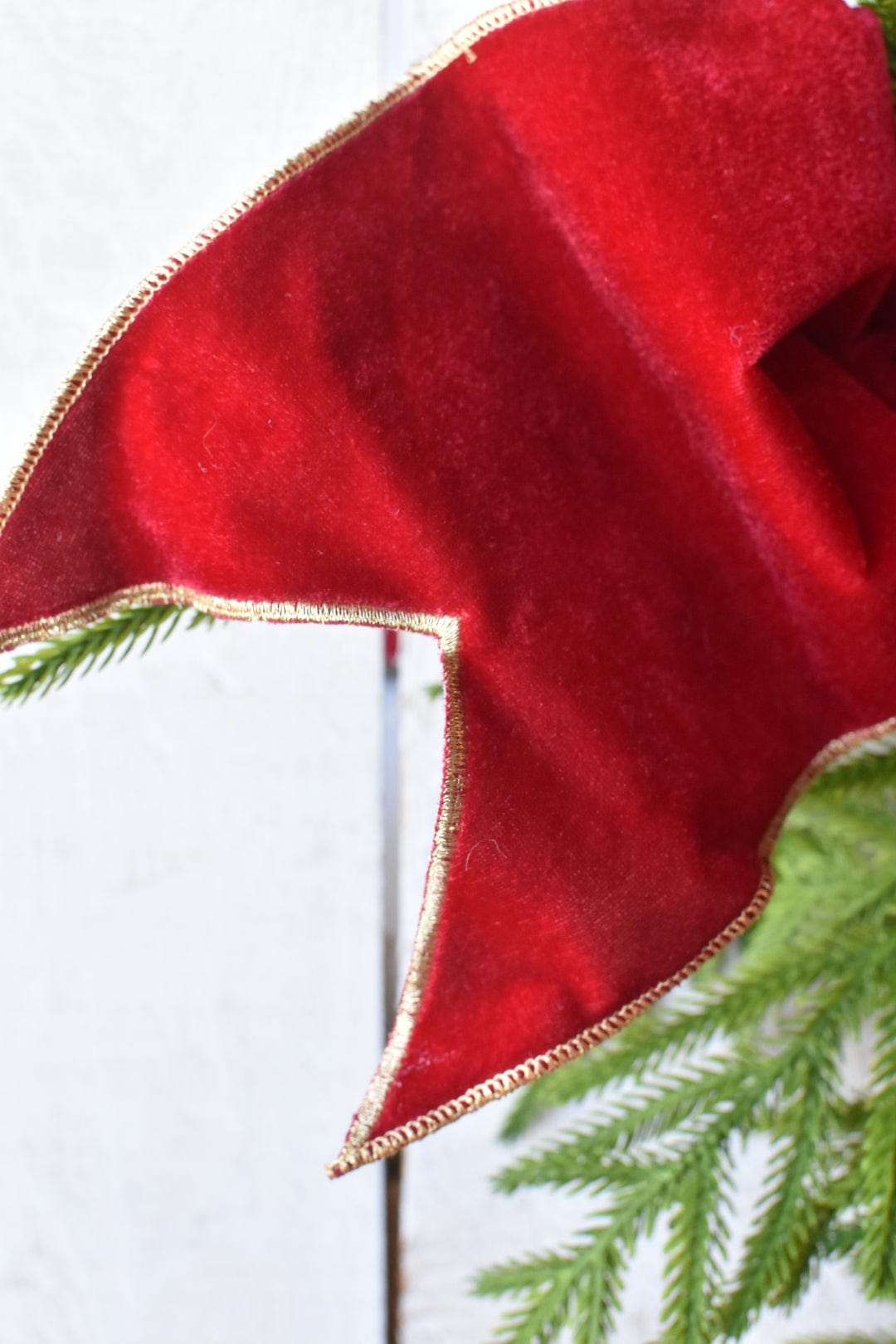 6"x44" Deep Red Velvet "Merry Christmas" Embroidered Sash