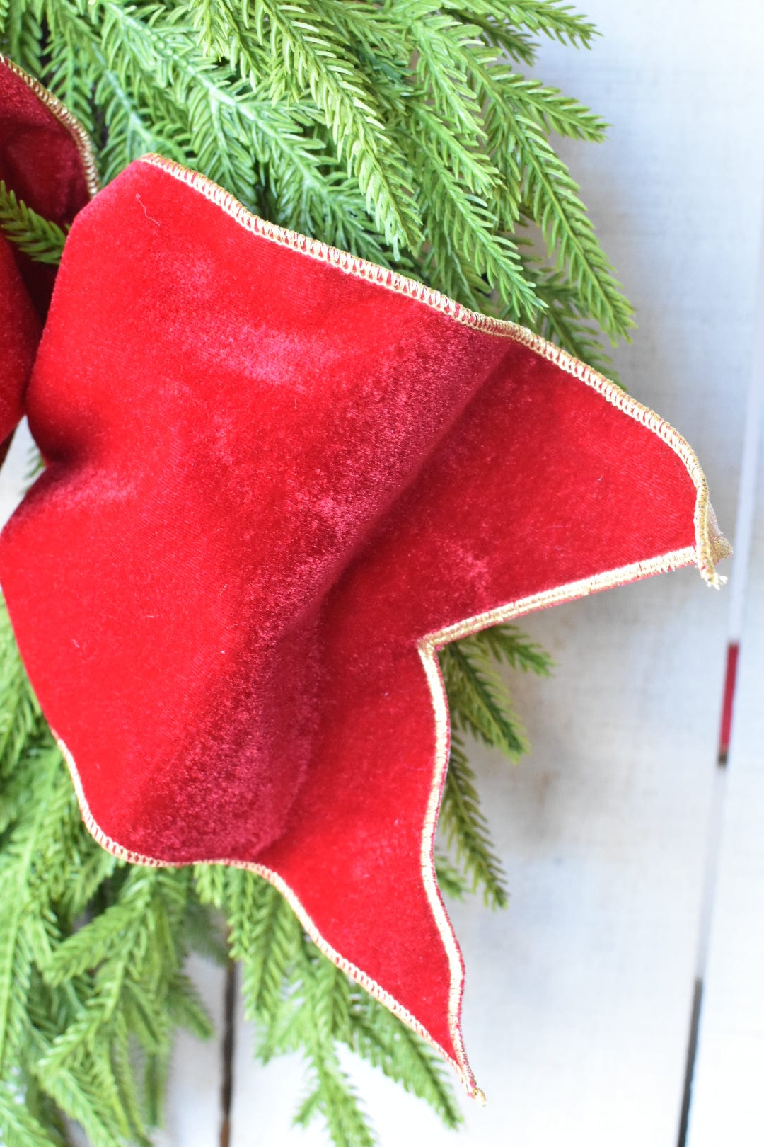 6"x44" Deep Red Velvet "Merry Christmas" Embroidered Sash