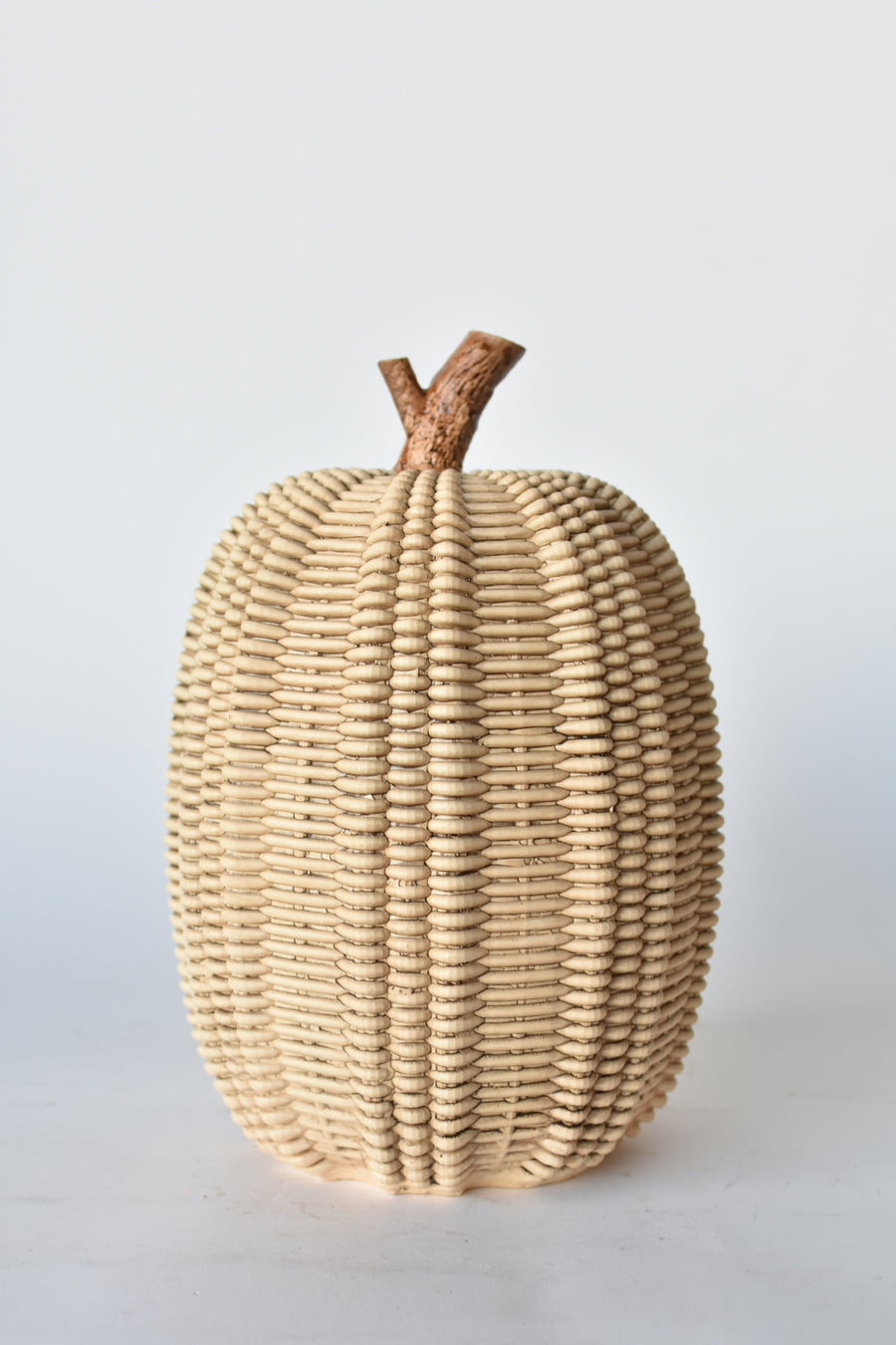 10" Faux Woven Rattan Pumpkin