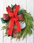 Red and Green Plaid Bow
